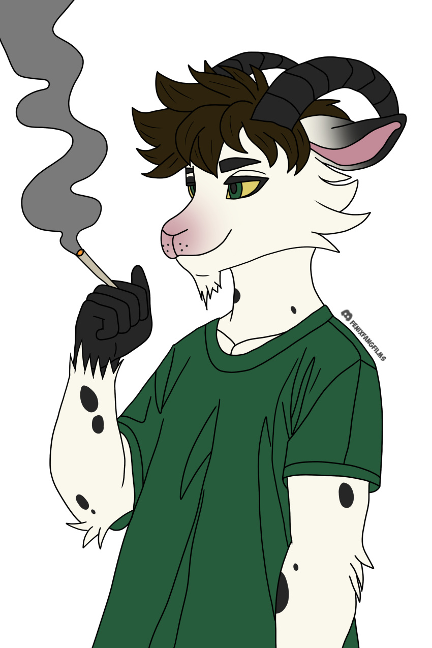 absurd_res anthro artist_fenixfang bovid caprine drugs goat hi_res male mammal marijuana sheep smoking solo