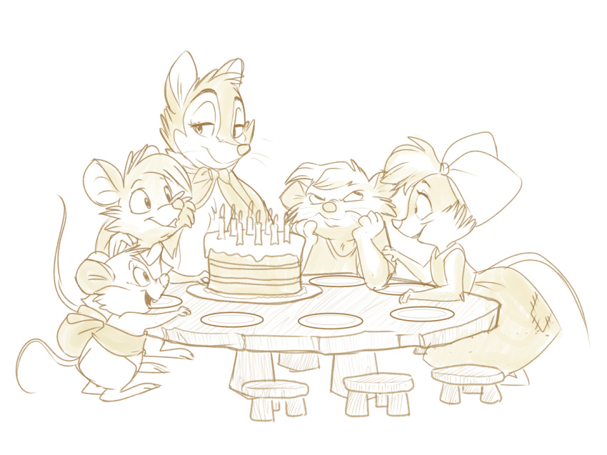 2018 4:3 anthro birthday_cake bow_(feature) cake candle clothed clothing conditional_dnp cynthia_brisby dessert don_bluth dress female fire food fur furniture group hair jonas male mammal martin_brisby mouse mrs._brisby murid murine open_mouth plate rodent smile table teresa_brisby the_secret_of_nimh timothy_brisby whiskers wood_mouse young