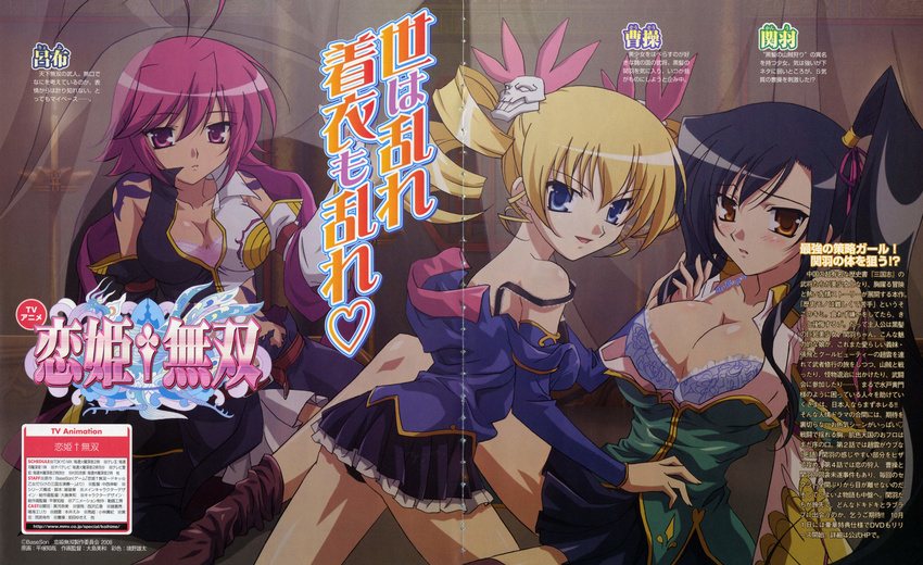 bra cleavage crease hiratsuka_tomoya kanu koihime_musou open_shirt ryofu sousou