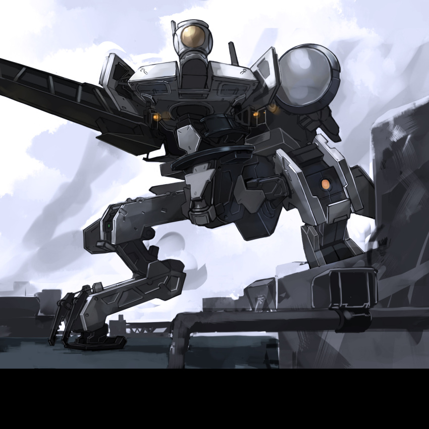 cloud day highres mecha metal_gear_(series) metal_gear_solid_peace_walker metal_gear_zeke no_humans sky walker