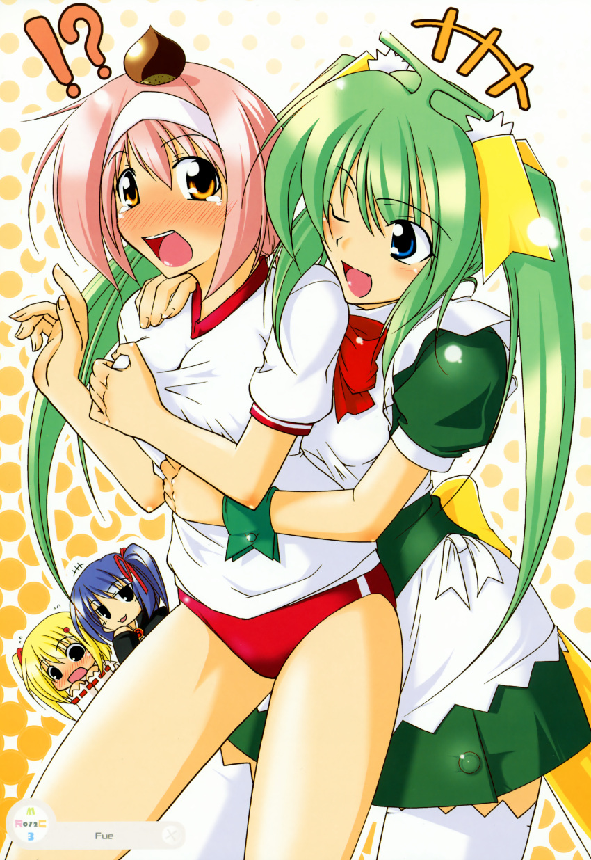 black_lemon-chan breast_grab fue gym_uniform lemon-chan maron-chan melon-chan melonbooks