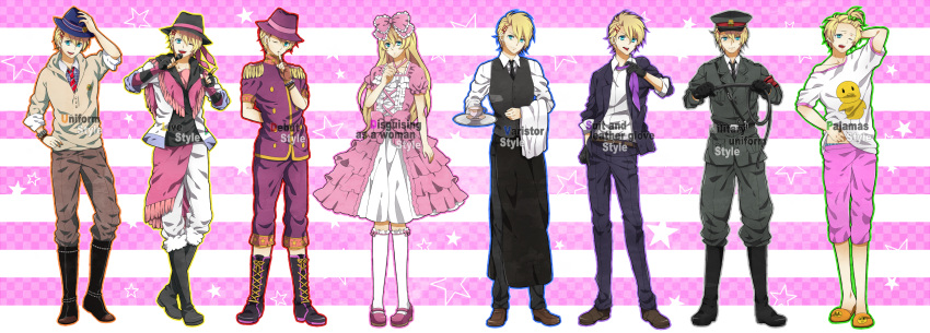 crossdressing dress fujin kurusu_shou male thighhighs trap uniform uta_no_prince_sama