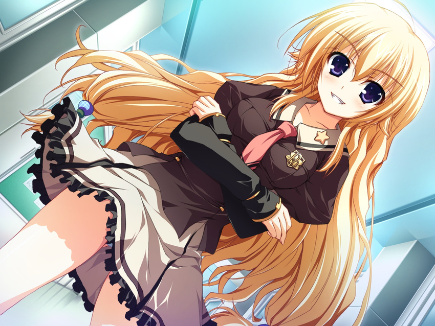 akatsuki_no_goei blonde_hair game_cg kurayashiki_tae seifuku tomose_shunsaku