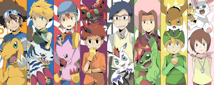 agumon digimon digimon_adventure gabumon giyomon monster patamon seiryuuden tentamon