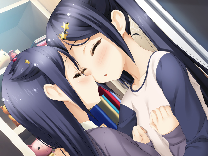 aida_takanobu breast_hold game_cg kimishima_ai kimishima_aya sono_hanabira_ni_kuchizuke_wo yuri