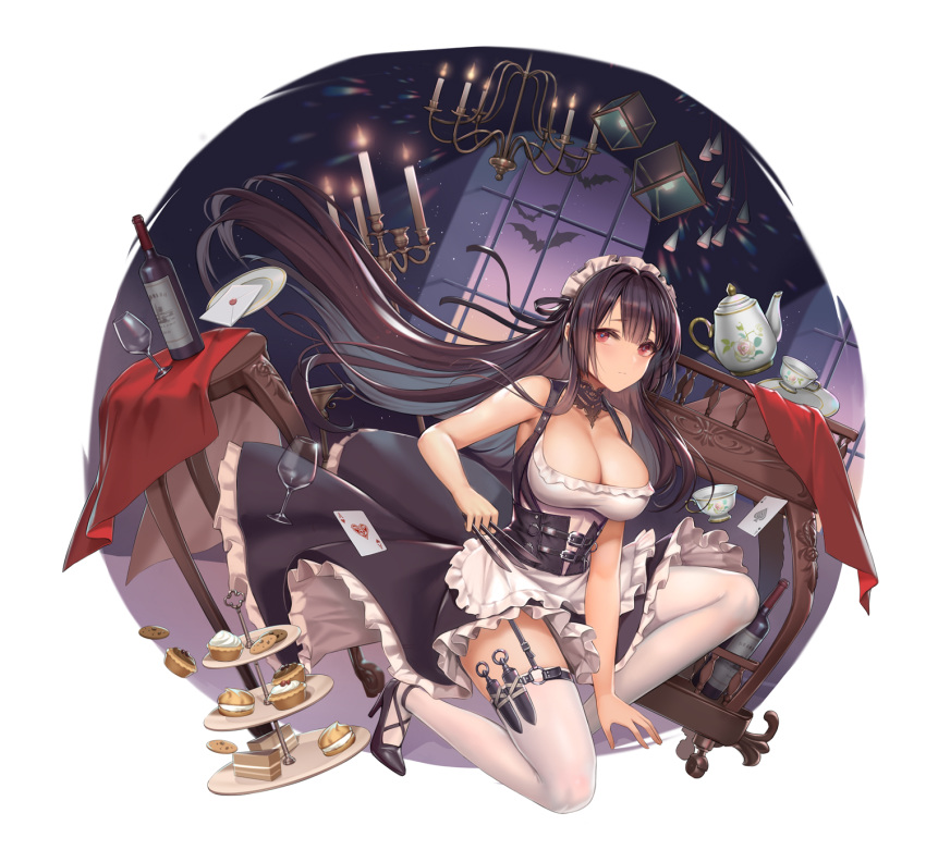 cleavage garter heels jidong_zhandui maid skirt_lift stockings tagme thighhighs weapon zjsstc