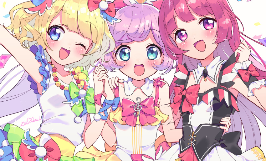 blonde_hair blue_eyes green_eyes houjou_sophie long_hair manaka_lala minami_mirei pripara purple_eyes purple_hair red_hair short_hair twintails