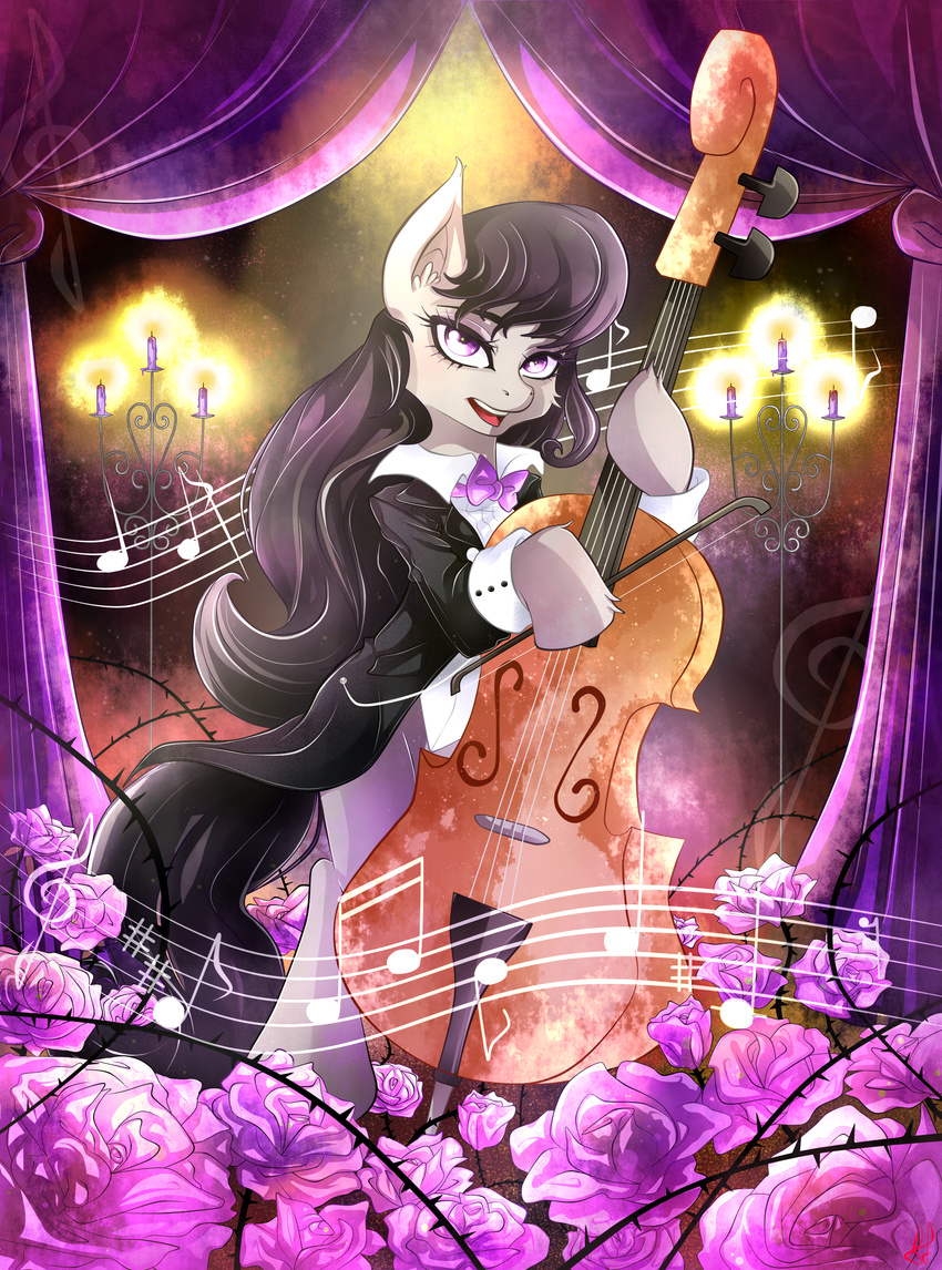 absurd_res alpha_channel black_hair bow_(feature) bow_(stringed_instrument) bow_tie bowed_string_instrument cello cutie_mark digital_media_(artwork) earth_pony equid equine female feral friendship_is_magic hair hasbro hi_res horse invidiata mammal musical_instrument my_little_pony octavia_(mlp) pony purple_eyes simple_background solo standing string_instrument transparent_background