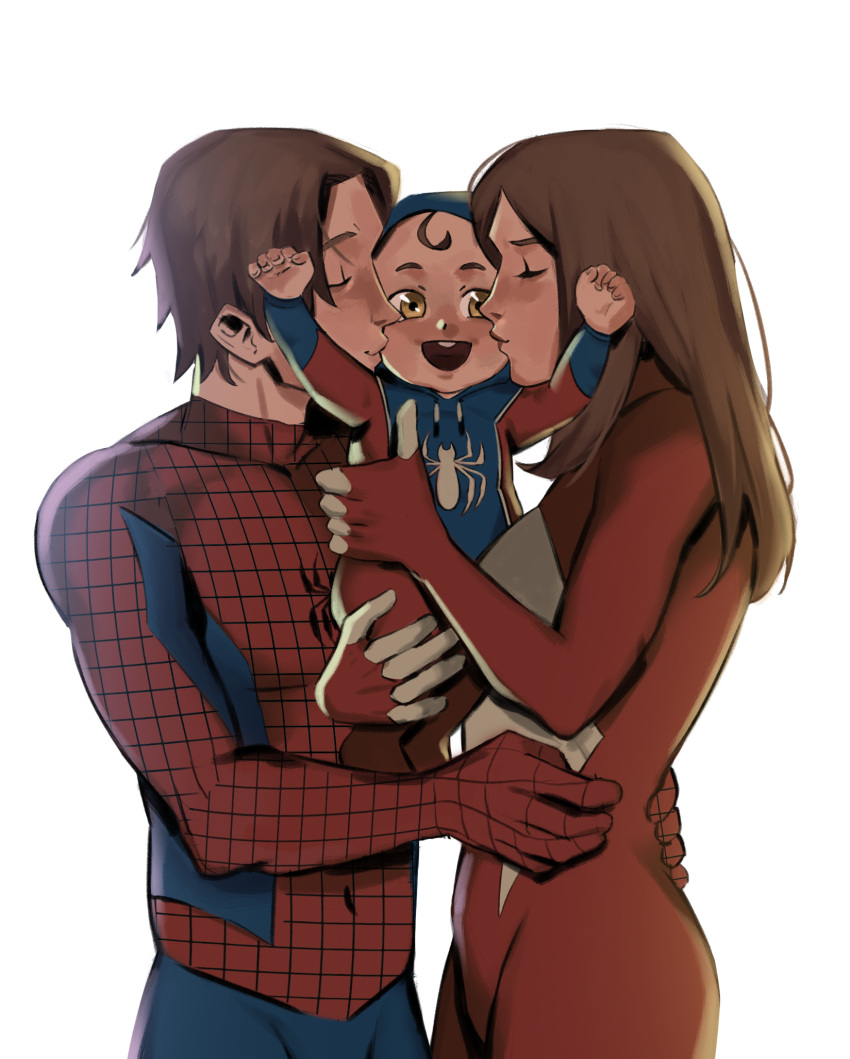 baby clone clonecest commission fanchild female happy happy_female happy_male human incest jessica_drew kandidaturoda kissing male marvel marvel_comics maskless pale_skin peter_parker romantic selfcest spider-man spider-man_(series) spider-woman straight_hair superhero superheroine ultimate_marvel ultimate_spider-man ultimate_spider-woman white_background