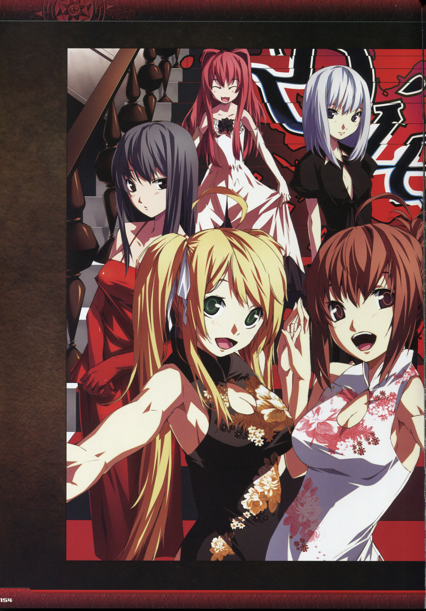 ayase_kasumi chinadress cleavage dies_irae dress g_yuusuke himuro_rea light marie_(dies_irae) rusalka_schwagerin sakurai_kei