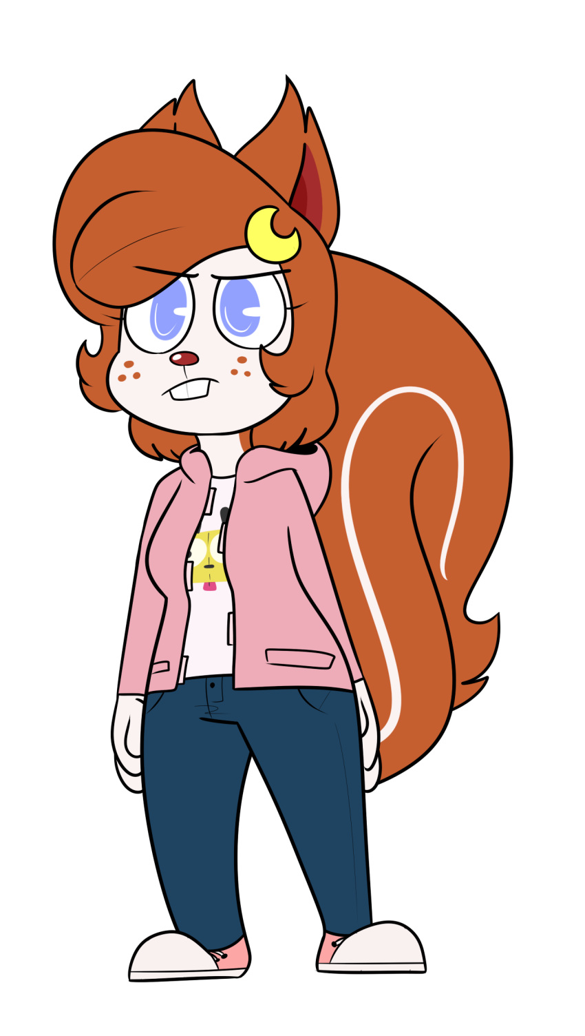 2017 alpha_channel american_red_squirrel anthro big_tail biped blue_bottomwear blue_clothing blue_eyes blue_jeans blue_pants bottomwear breasts buckteeth chokovit_(artist) clothed clothed_anthro clothed_female clothing colored countershade_neck countershading denim denim_bottomwear denim_clothing digital_drawing_(artwork) digital_media_(artwork) eyebrow_through_hair eyebrows female female_anthro fingers fluffy fluffy_tail freckles front_view full-length_portrait fur gir_(invader_zim) glistening glistening_eyes hair hi_res hoodie invader_zim jeans lauren_dubois long_tail mammal markings moon_hairclip nickelodeon no_pupils orange_ears orange_freckles orange_hair orange_tail pants pine_squirrel pink_clothing pink_hoodie pink_sneakers pink_topwear portrait prick_ears red_inner_ear red_nose rodent sciurid shirt simple_background solo squirrel_tail standing striped_markings striped_tail stripes tail tail_markings teeth topwear translucent translucent_hair transparent_background tree_squirrel white_body white_clothing white_countershading white_fur white_markings white_shirt white_stripes white_topwear yellow_hairclip