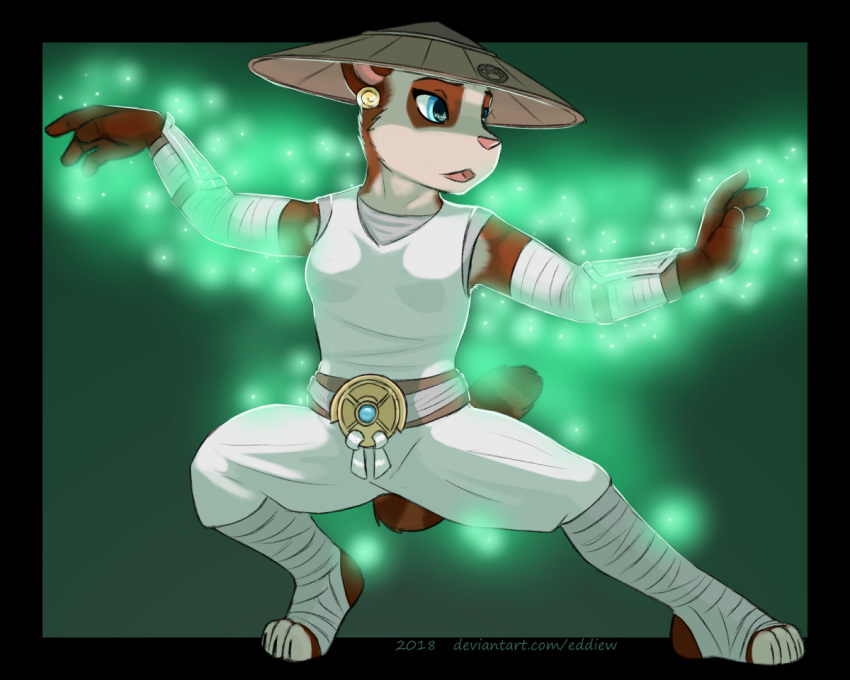 2018 5:4 action_pose anthro asian_clothing bear blizzard_entertainment blue_eyes breasts clothed clothing conical_hat ear_piercing eddiew exposure_variation feet female foot_wraps footwear full-length_portrait fully_clothed fur glowing green_background hat headgear headwear magic magic_user mammal monk open_mouth pandaren piercing pink_nose portrait pose red_pandaren simple_background solo standing text toeless_footwear url warcraft white_clothing wraps