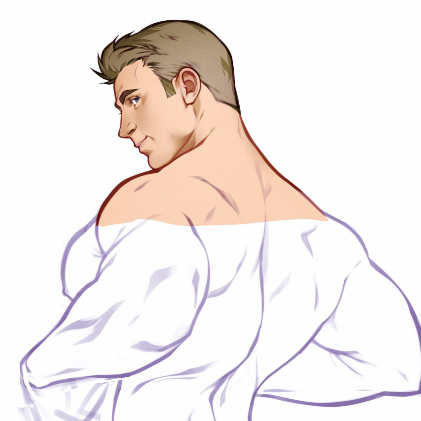 1boy captain_america dizdoodz looking_back male male_only marvel muscular muscular_male pecs solo steve_rogers unfinished