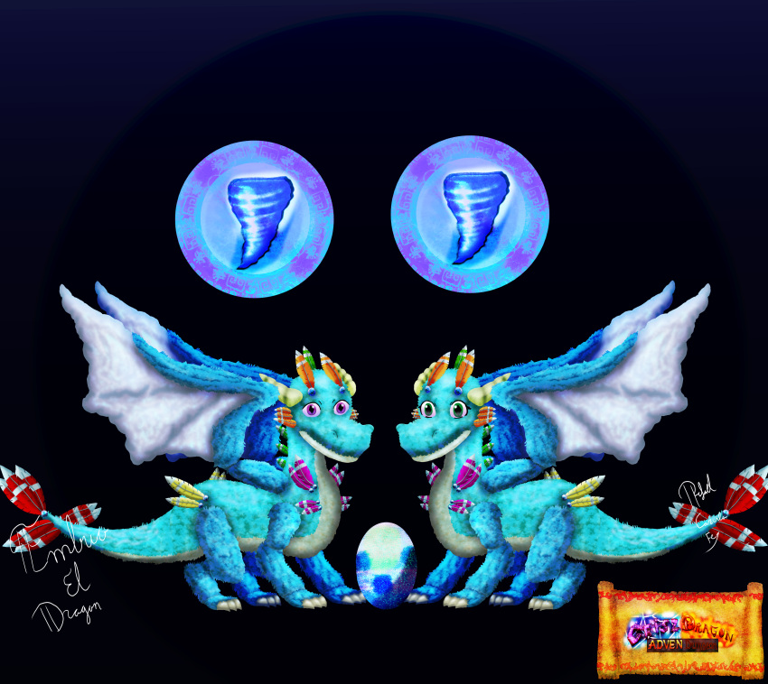 absurd_res dragon duo egg embrioeldragon female feral hi_res male mythological_creature mythological_scalie mythology scalie tail wings