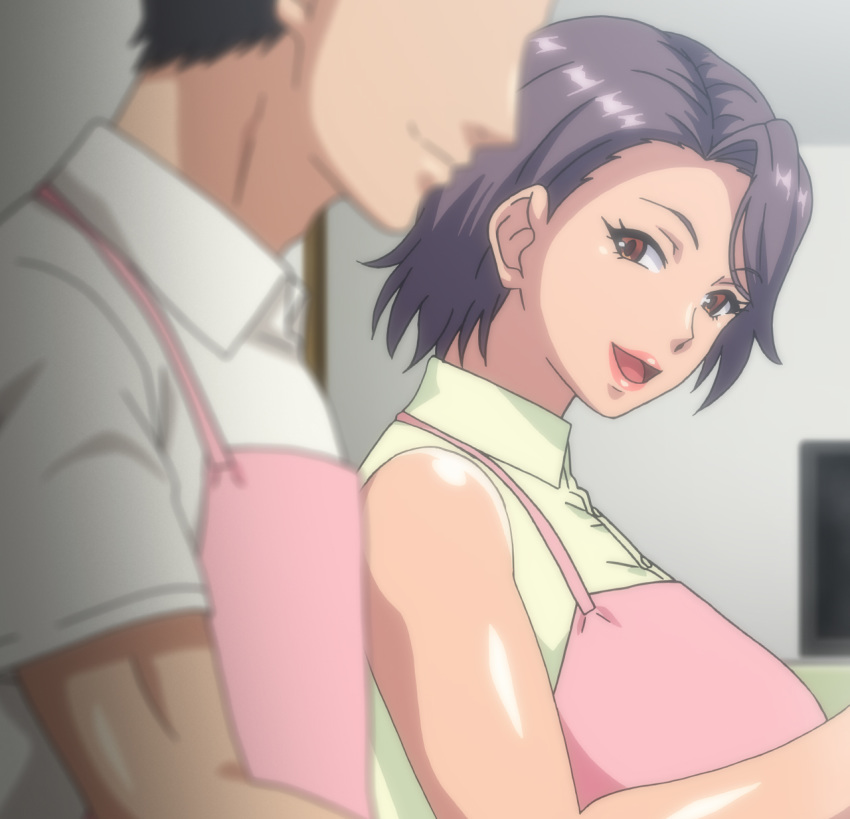 1male anime_screencap antechinus couple female happy high_resolution lips married_woman mature mature_female mature_woman milf ova screen_capture smile t-rex_(animation_studio) tsuma_ga_kirei_ni_natta_wake