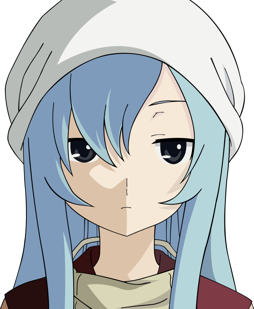 absurdres blue_hair dust_mask expressionless furuya_mero hat highres imouto sankarea vector_trace