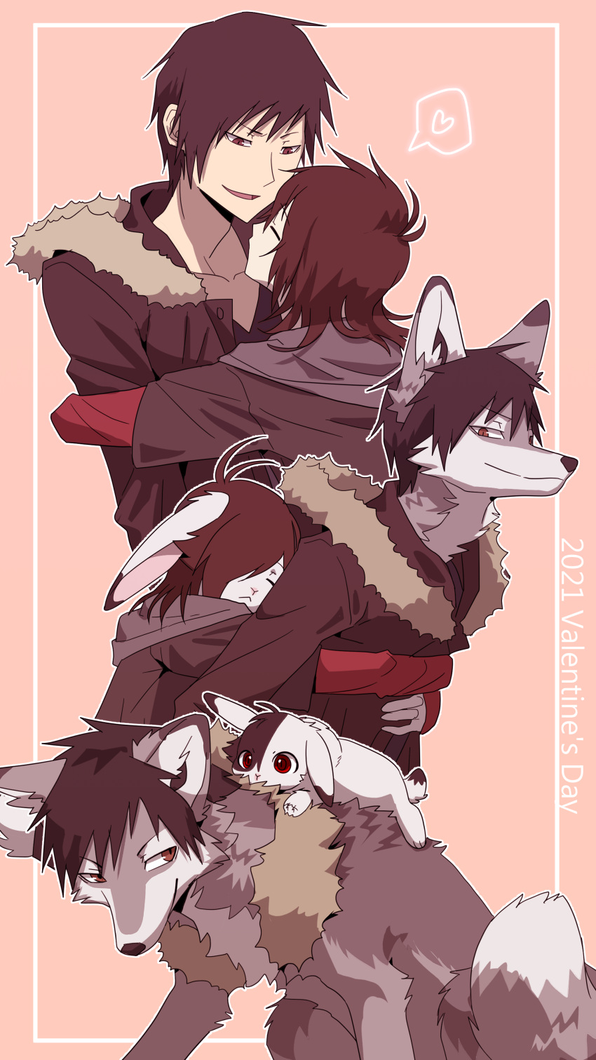 absurd_res akiya-kamikawa alternate_species anthro anthrofied azuma_tei canid canine clothed clothing duo durarara!! feral feralized fox furrification hi_res human izaya_orihara lagomorph leporid male male/male mammal predator/prey rabbit square_crossover