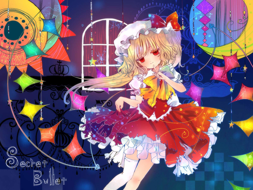 ballon chandelier colorful deletethistag flandre_scarlet hat tie touhou vampires wings