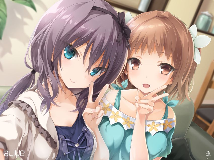 2girls close mafuka_nemuru matsuriya_minato realive tagme_(artist)