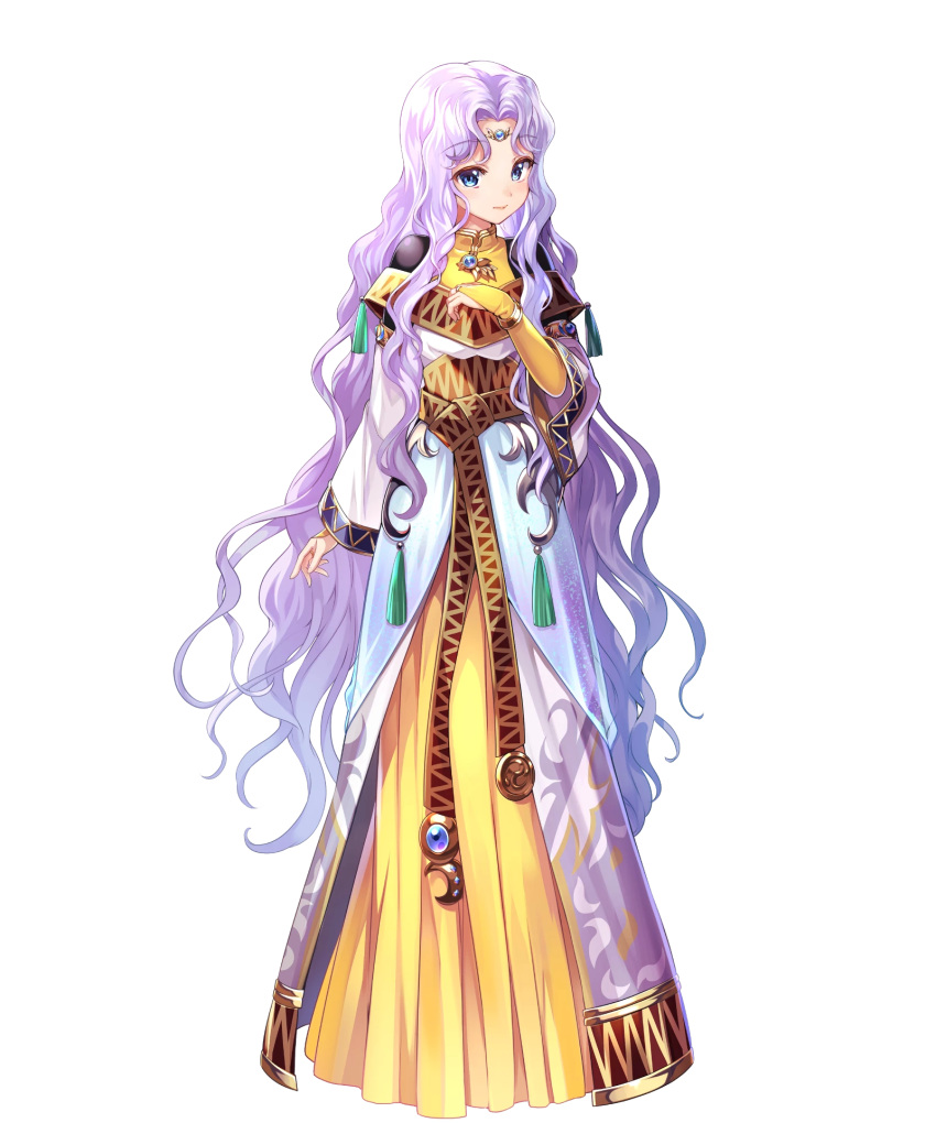 blue_eyes bracelet chachie circlet closed_mouth dress female fire_emblem fire_emblem:_thracia_776 fire_emblem_heroes full_body hand_up highres jewelry long_dress long_hair long_sleeves looking_at_viewer non-web_source official_art parted_bangs pink_hair sara_(fire_emblem) solo transparent_background very_long_hair wide_sleeves