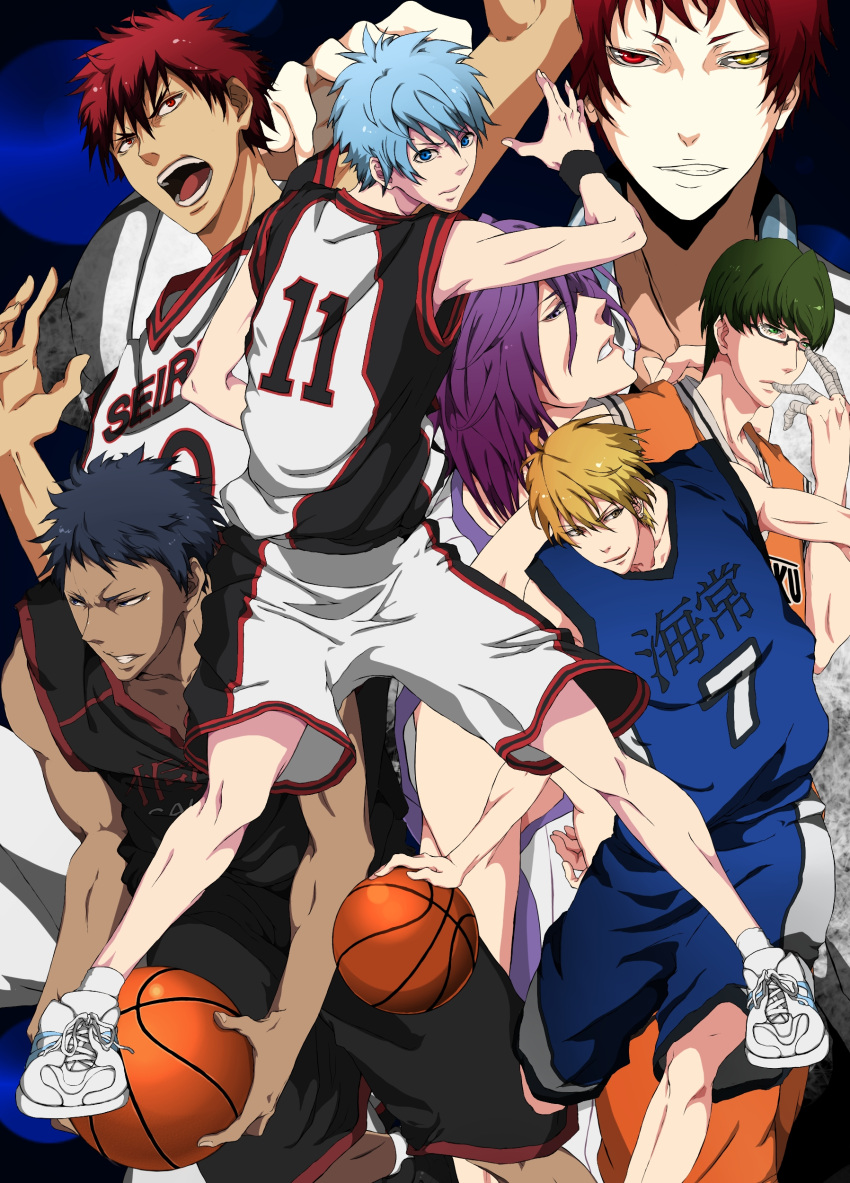 akashi_seijuurou aomine_daiki kagami_taiga kise_ryouta kuroko_no_basket kuroko_tetsuya male midorima_shintarou murasakibara_atsushi tagme