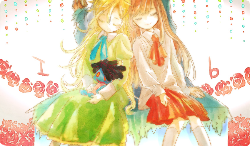 2girls doll dress eve_(ib) hii101 ib mary_(ib) sleeping