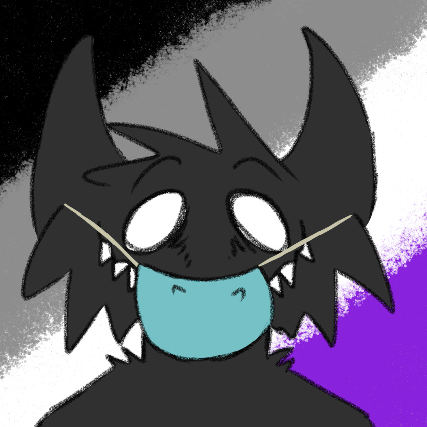 1:1 anthro asexual_pride_colors conditional_dnp empty_eyes fur fur_tuft hi_res lgbt_pride male mask pride_colors rosco_(shadowdog) shadowdog solo teeth tuft white_eyes wolftacos