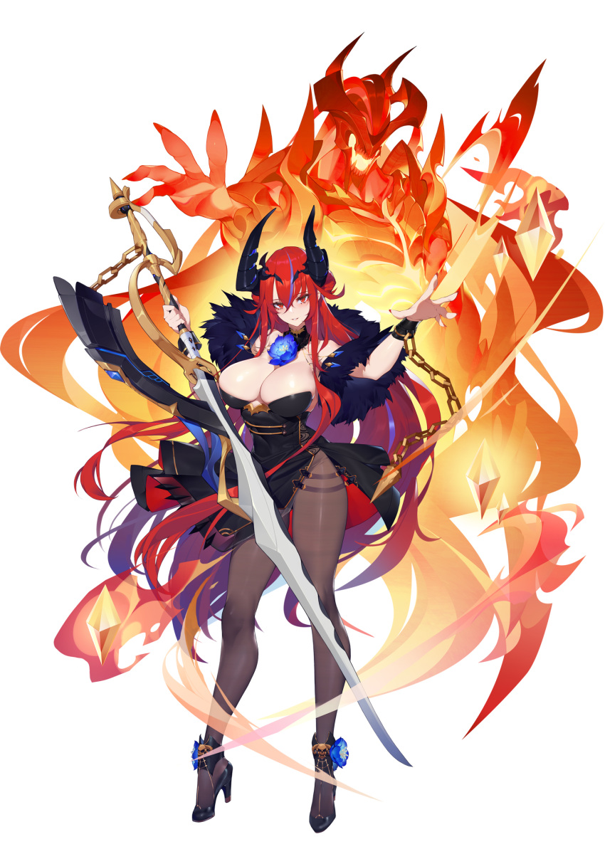 ark_order calder cleavage heels horns pantyhose sword