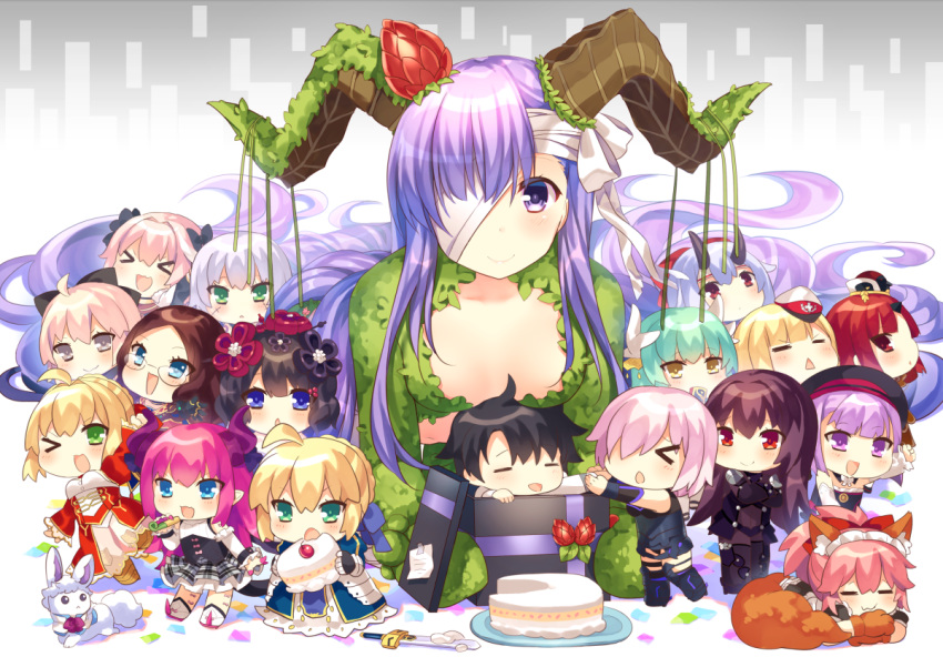 aliasing artoria_pendragon_(all) astolfo benienma chibi fate/grand_order fate_(series) fou_(fate/grand_order) group helena_blavatsky_(fate) jack_the_ripper katsushika_hokusai kingprotea kiyohime_(fate/grand_order) leonardo_da_vinci_(fate) lord_el-melloi_ii lord_el-melloi_ii_case_files mash_kyrielight nero_claudius_(fate) okita_souji_(fate) saber scathach_(fate/grand_order) tamamo_no_mae_(fate) tomoe_gozen ureshiijelek