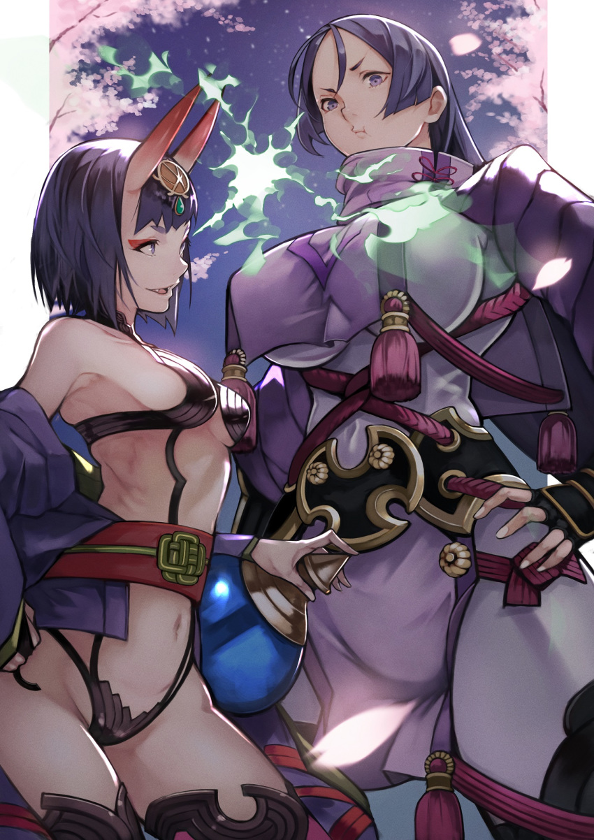 55level fate/grand_order horns minamoto_no_raikou_(fate/grand_order) shuten_douji_(fate/grand_order)