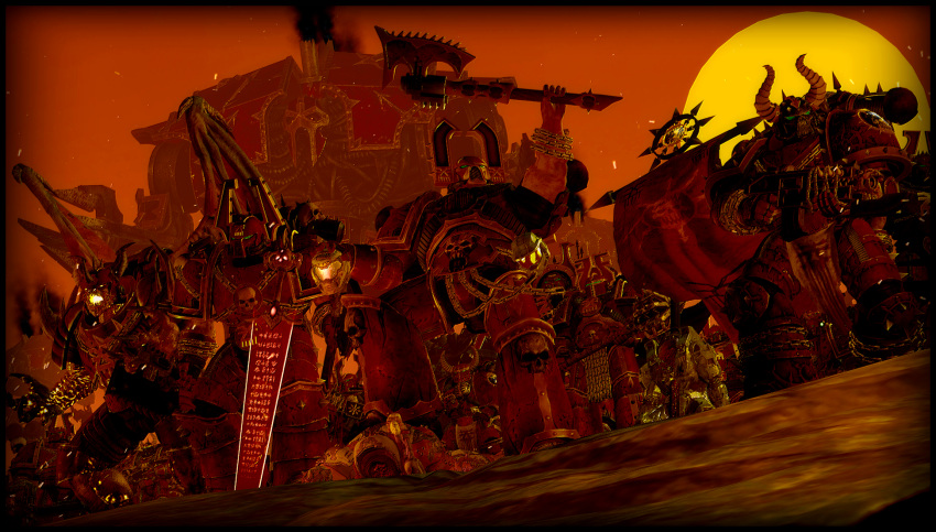 armada armada_(artist) armor axe banner bolter chains chaos_daemon demon doom_(series) doom_slayer green_eyes grimdark group halo halo_(series) headgear helmet hi_res horn horned_helmet human humanoid id_software kharn_the_betrayer khorne_berzerker khorne_mark khorne_symbol male mammal master_chief melee_weapon microsoft space_marine sword warhammer_(franchise) warhammer_40000 weapon world_eaters xbox_game_studios