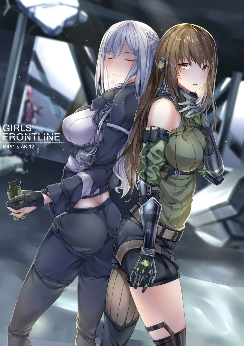 ak-12_(girls_frontline) egoist-001 girls_frontline m4a1_(girls_frontline) tagme