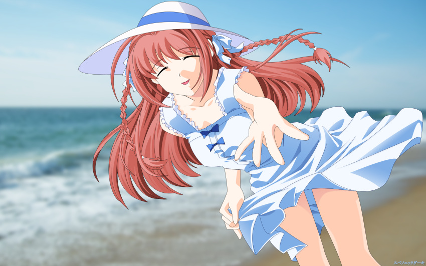 beach hat highres kimi_ga_nozomu_eien long_hair supersonicdarky suzumiya_haruka