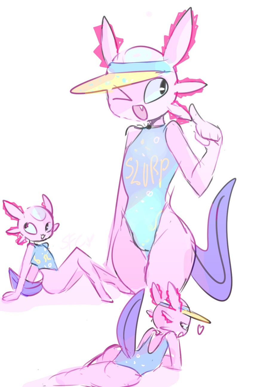 1cuntboy andromorph anthro anthrofied ass axo_(fortnite) axolotl bathing_suit clothed comic cuntboy fortnite genderswap genderswap_(mti) girly happy looking_back open_mouth rule_63 seductive sfc shirt smiling solo swimsuit swimwear