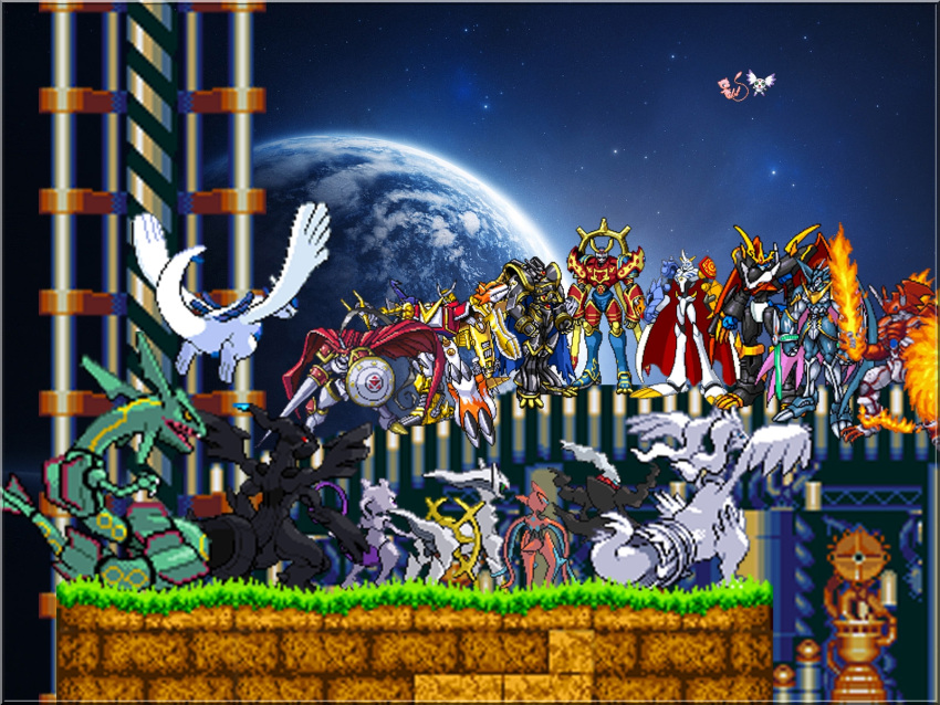 alphamon arceus crossover culumon darkrai deoxys deoxys_(attack) digimon digimon_(creature) digimon_adventure digimon_frontier digimon_savers digimon_tamers digimon_xros_wars digital_hazard dukemon furry highres imperialdramon lugia mew_(pokemon) mewtwo omegamon photoshop_(medium) pokemon pokemon_(creature) pokemon_bw rayquaza reshiram shinegreymon shoutmon susanoomon vitor-aizen zekrom