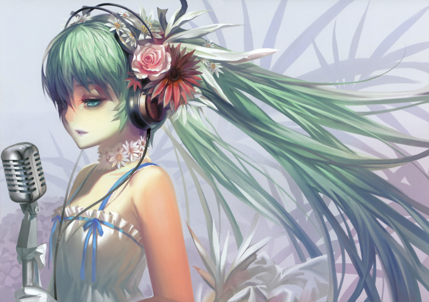 alphonse dress hatsune_miku headphones vocaloid white_datura