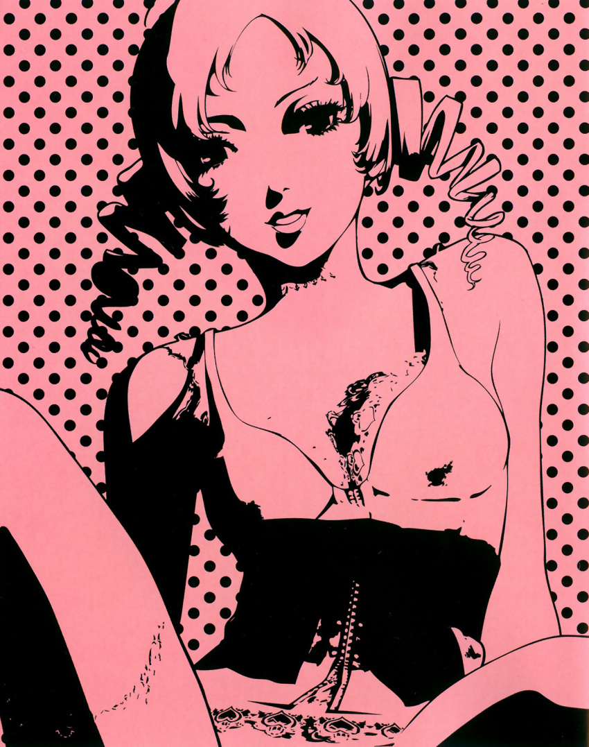 catherine_(character) catherine_(game) lingerie monochrome soejima_shigenori