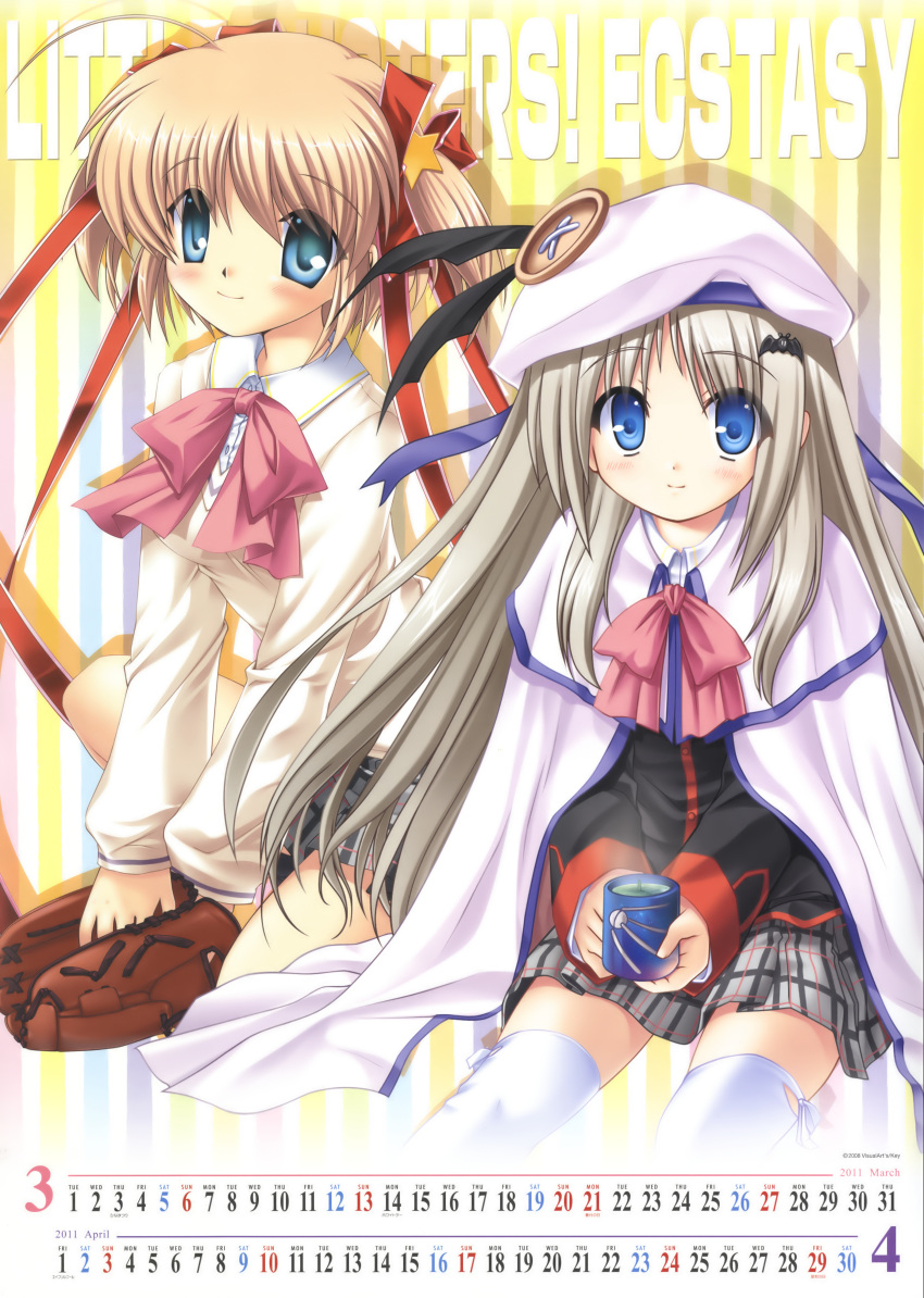 calendar hinoue_itaru kamikita_komari little_busters! na-ga noumi_kudryavka seifuku thighhighs