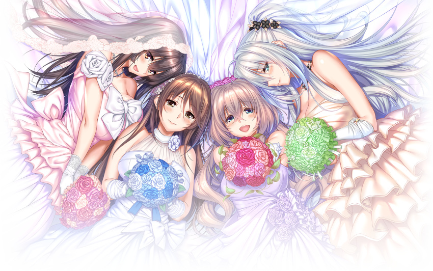 amakano_~second_season~ amakano_~second_season~+ azarashi_soft cleavage dress ichinose_honami kutsuno_kanade photoshop piromizu see_through suzurikawa_euphrasie_ruika takayashiro_yuzuka wedding_dress