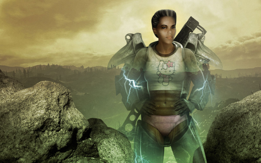 1girls fallout fallout_3 female female_only ranged_weapon_(artist) solo star_paladin_cross tagme