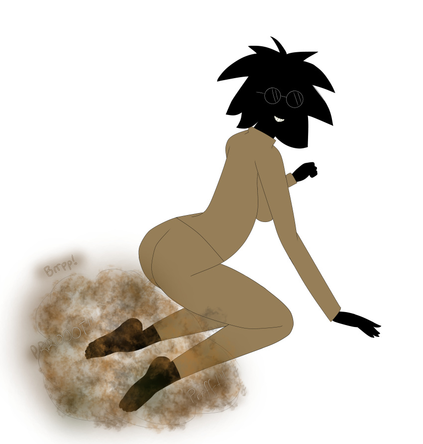 ass bive_(regretevator) bluecloudsketches deviantart fart fart_cloud fart_fetish female kneeling regretevator sitting tagme