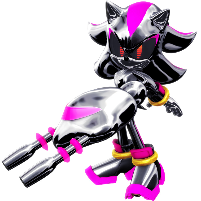 1:1 3d_(artwork) absurd_res alpha_channel anthro digital_media_(artwork) grey_body grey_skin gun_arm hi_res machine male nibroc-rock pink_body pink_skin red_eyes robot sega shadow_android solo sonic_the_hedgehog_(series)