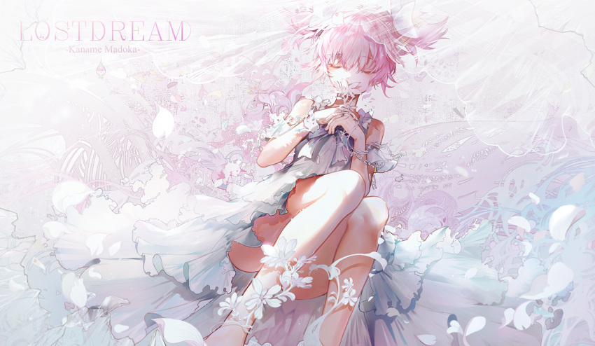 dress kaname_madoka mahou_shoujo_madoka_magica pink_hair tagme_(artist) wedding_attire