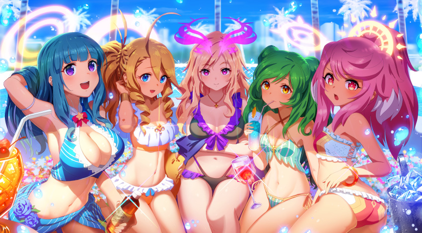 ass bikini cleavage lucifer_(monster_strike) monster_strike raphael_(monster_strike) swimsuits tagme