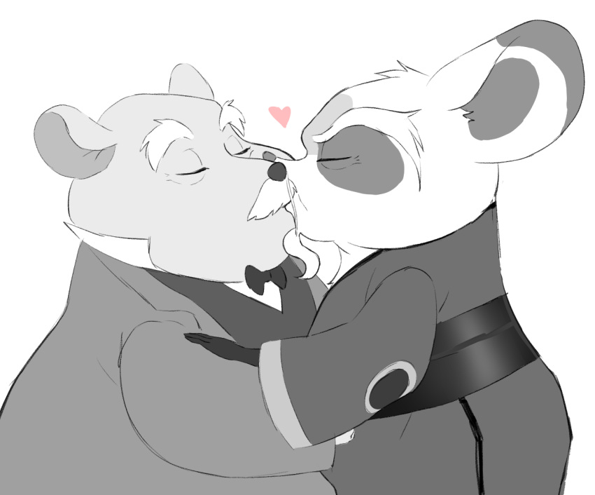 age_difference ailurid anthro clothing david_dawson disney dreamworks duo eye_bags eyebrows facial_hair heart_symbol holding_each_other hypnokoo kiss_on_lips kissing kung_fu_panda male male/male mammal master_shifu mouse moustache murid murine older_male overweight overweight_male red_panda rodent the_great_mouse_detective thick_eyebrows