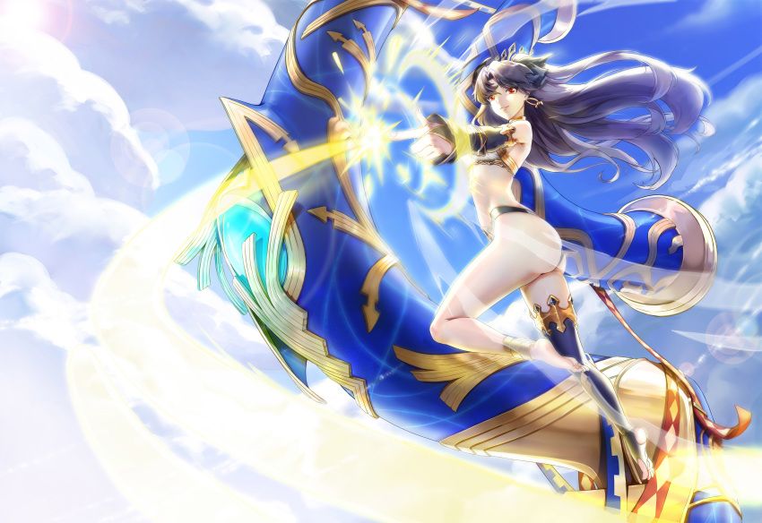 fate/grand_order fate_(series) ishtar_(fate/grand_order) jpeg_artifacts long_hair theleopardcat thighhighs weapon