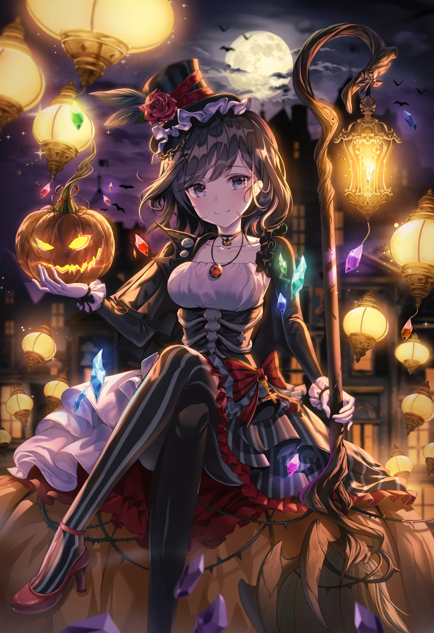 dress halloween harusame_(user_wawj5773) heels pantyhose skirt_lift weapon