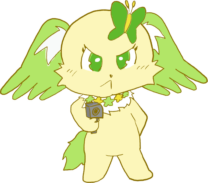 alpha_channel angry anthro butterfly_(accessory) canid canine canis domestic_dog female fur green_body green_fur gun hi_res jewelpet mammal masterlinkx neck_tuft papillon peridot_(jewelpet) ranged_weapon sanrio sega sega_fave semi-anthro solo toy_dog tuft weapon yellow_body yellow_fur