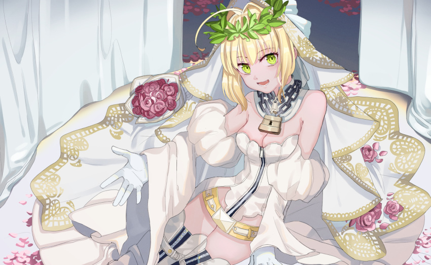 cleavage fate/grand_order gina_61324 saber_bride saber_extra