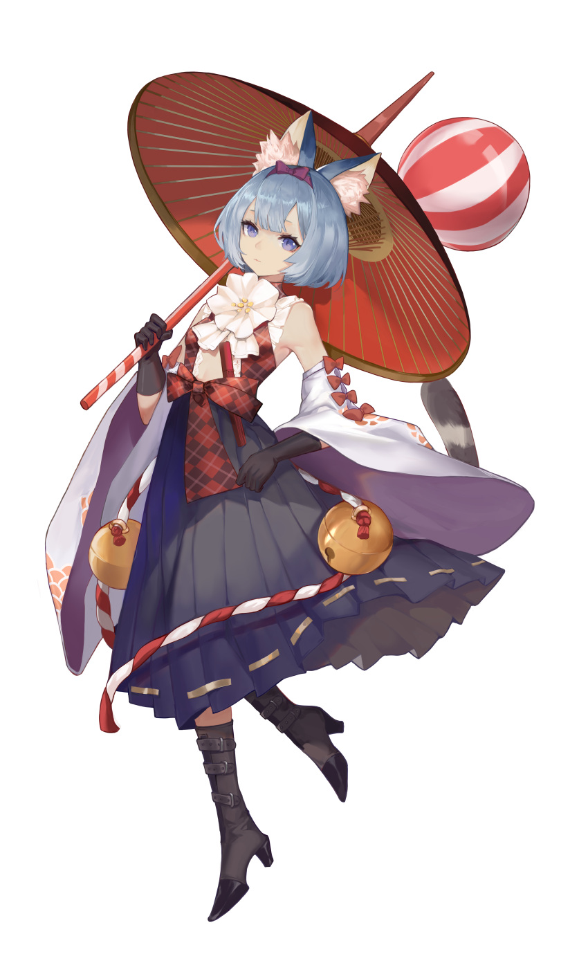 animal_ears heels japanese_clothes masterwork_apocalypse messikid nekomimi tail transparent_png umbrella